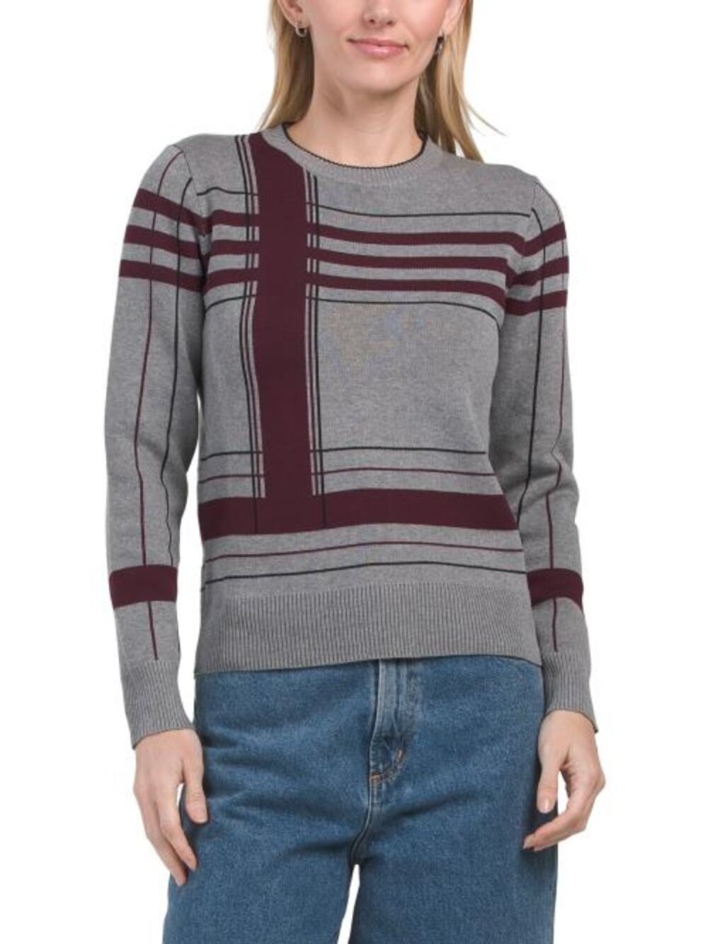 NANCY YANG Plaid Sweater